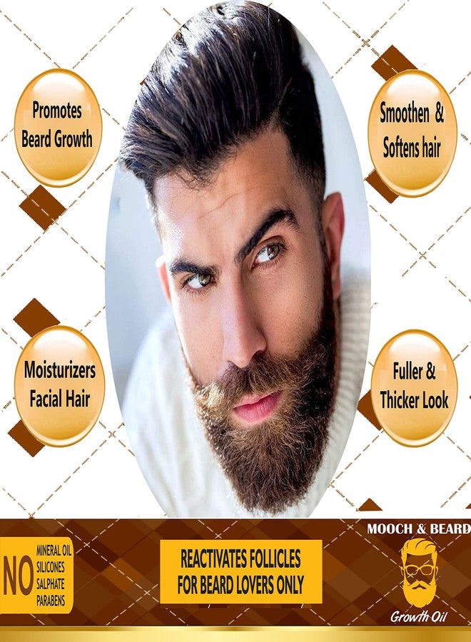 AMRUSOAL Mooch & Beard Growth Oil for Men PACK OF TWO for Softer, Smoother, Thicker & Longer Beard and Filing Patchy Beard | Made with Pure Essential Oils Beard oil (30 ml) - Image 3